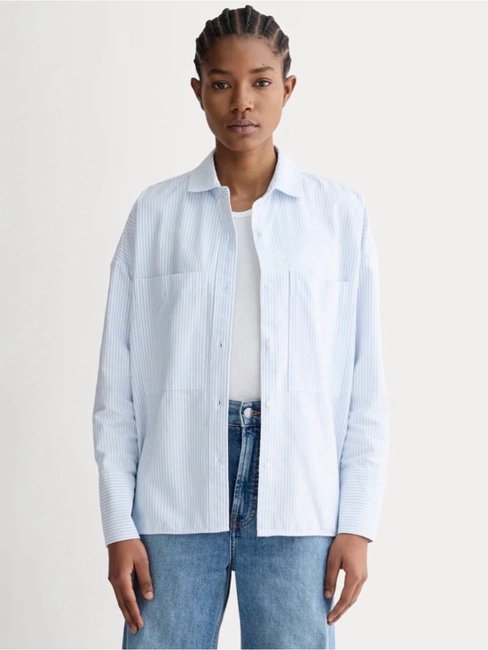 Everlane Tops - NWT! | EVERLANE Women’s The Boxy Oxford in White / Blue Stripe | Size XXS
